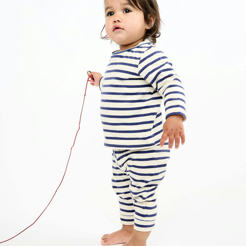 Andy Baby Legging, Navy Stripe