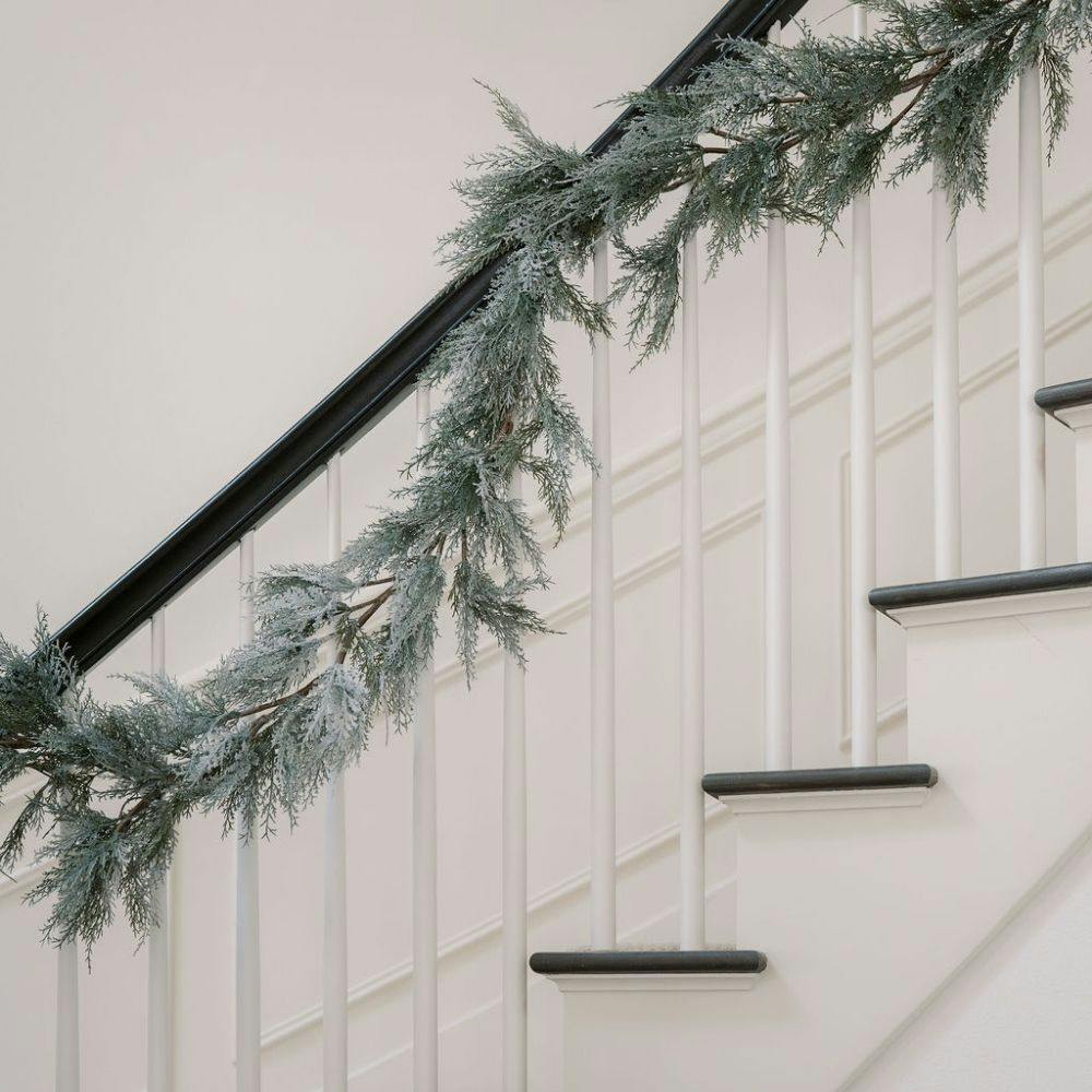 9' Flocked Cedar Garland