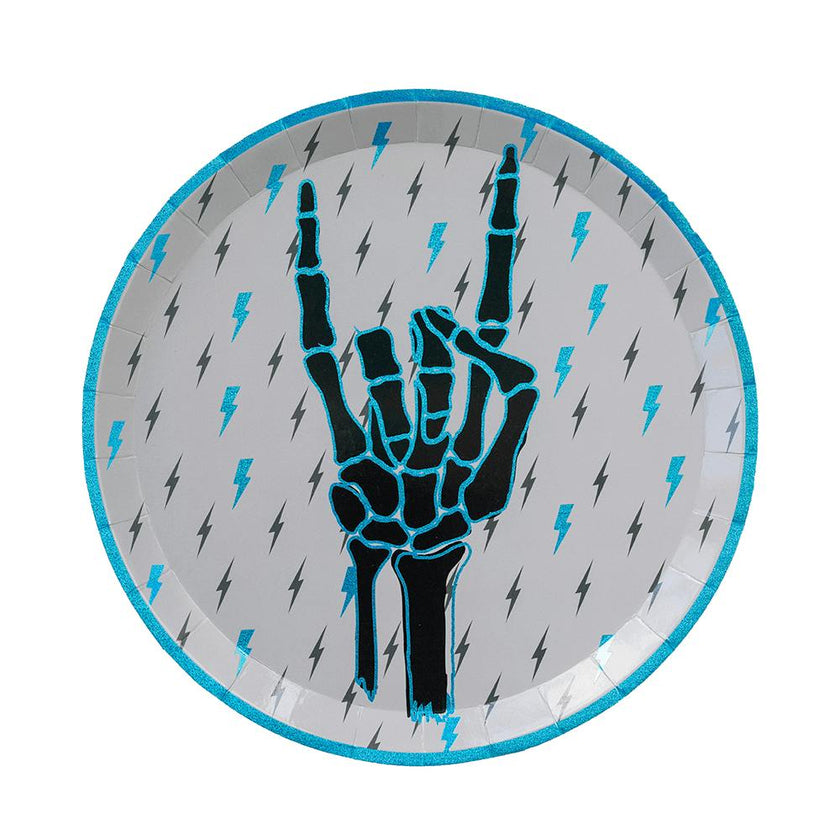 Rock on Skeleton Dinner Plates