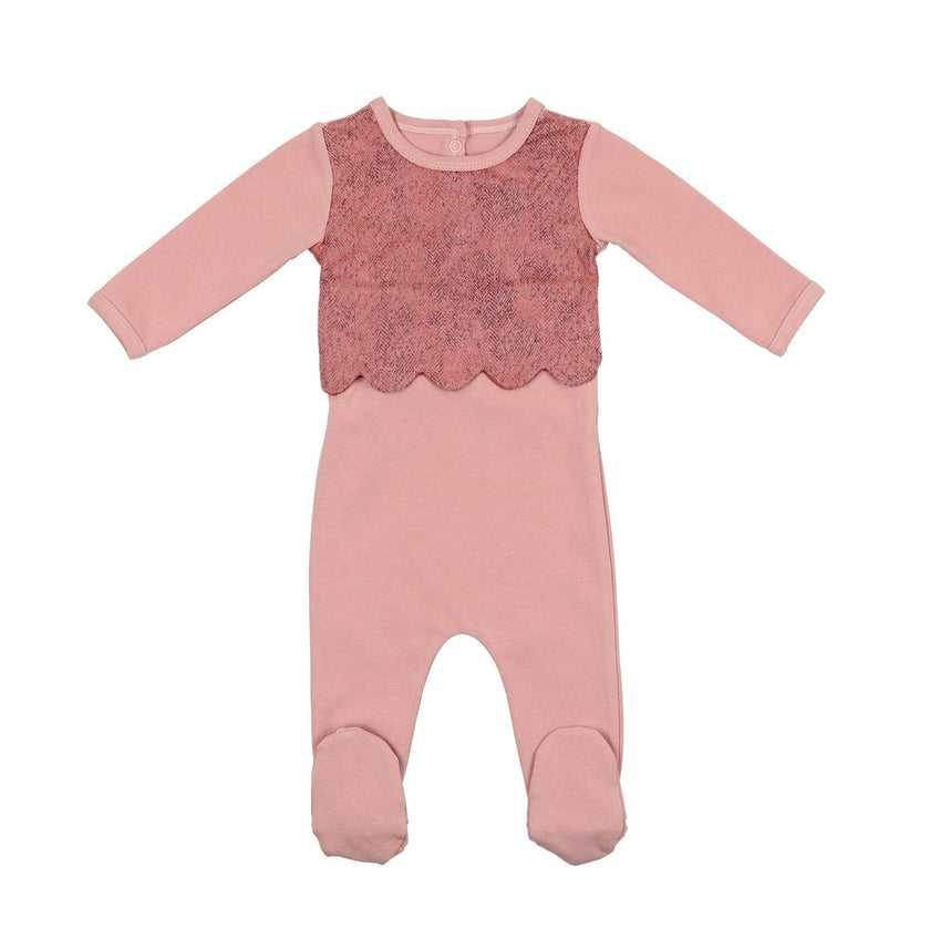 Scalloped Suede Footie