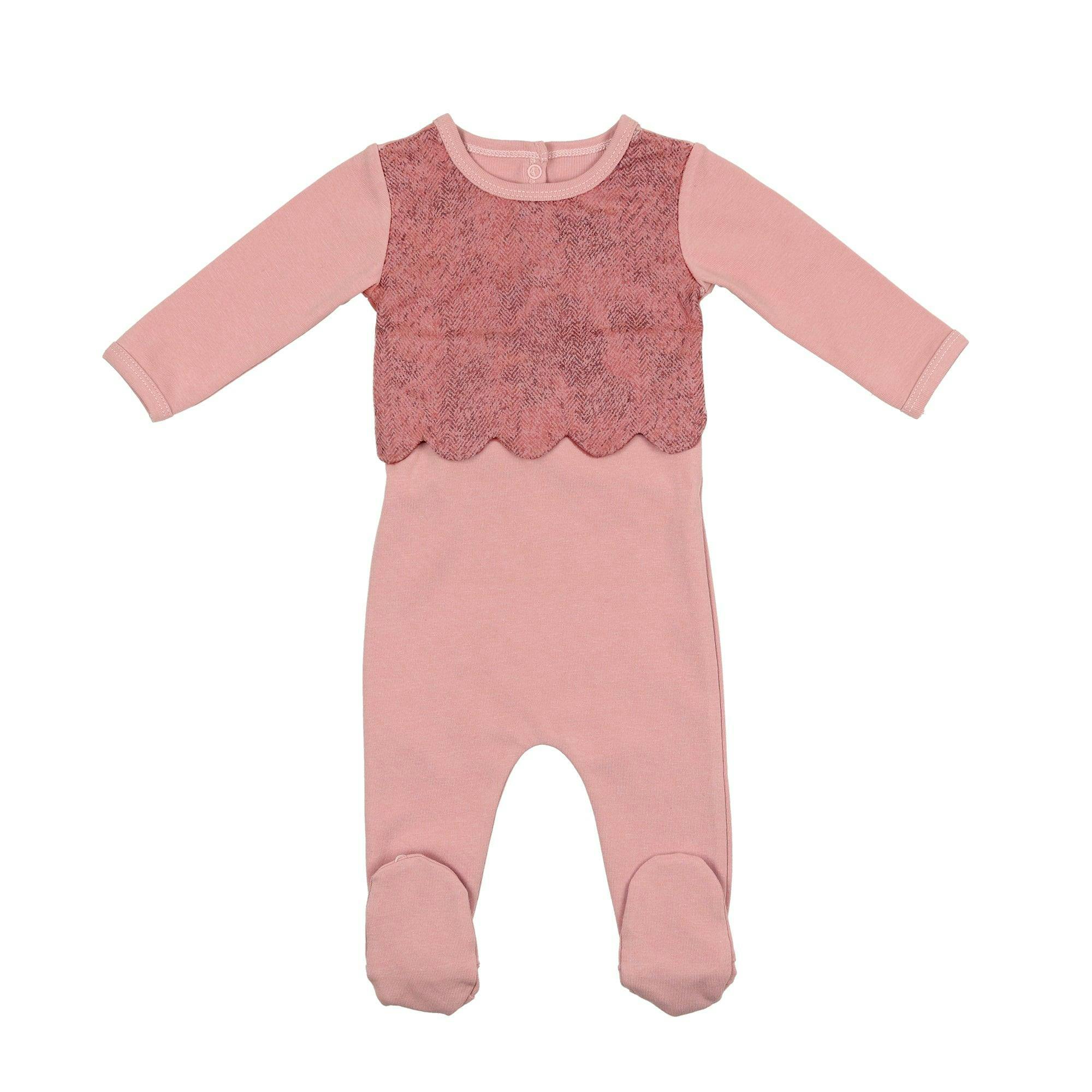 Scalloped Suede Footie