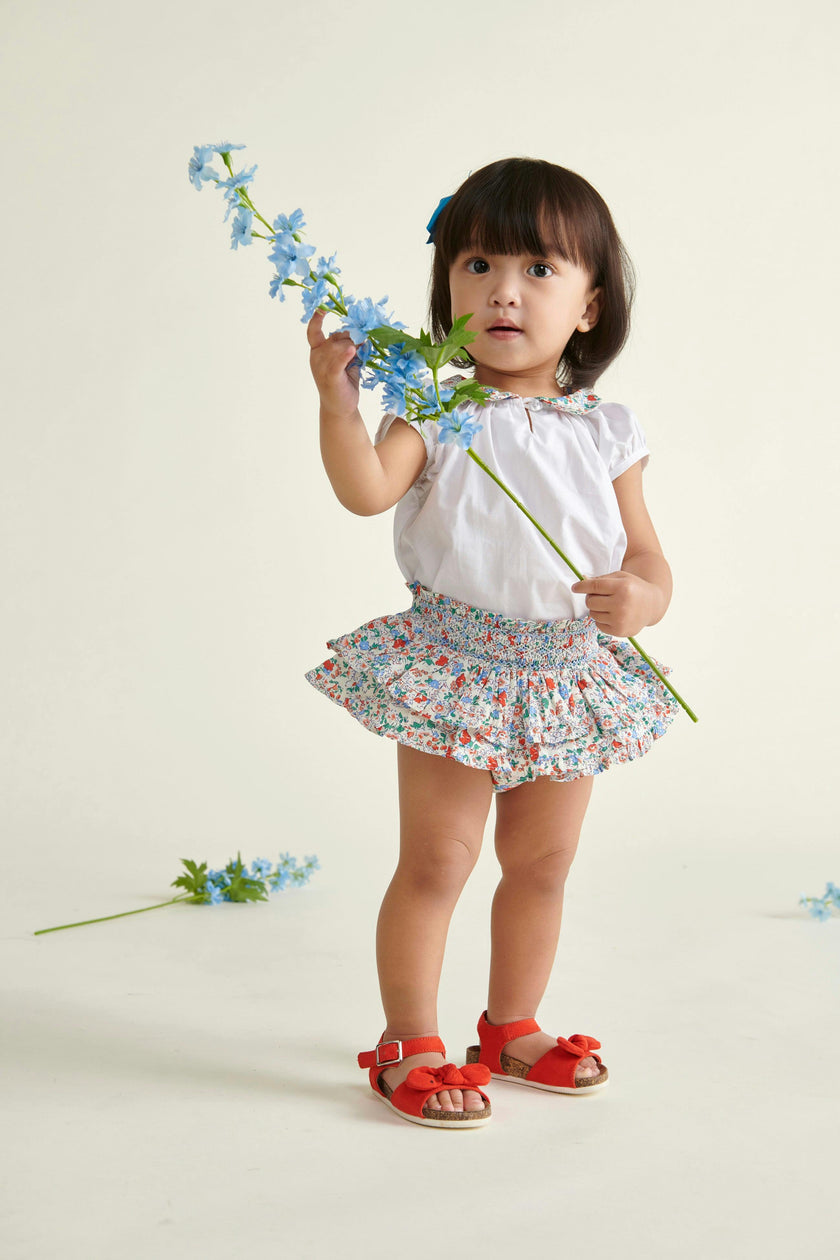 Hand-Smocked Baby Skort Bluebelle