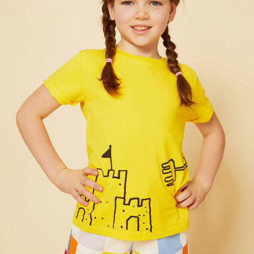 Recycled Cotton Checkered Cropped Kid Short