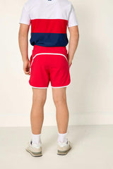 red retro super short with white piping