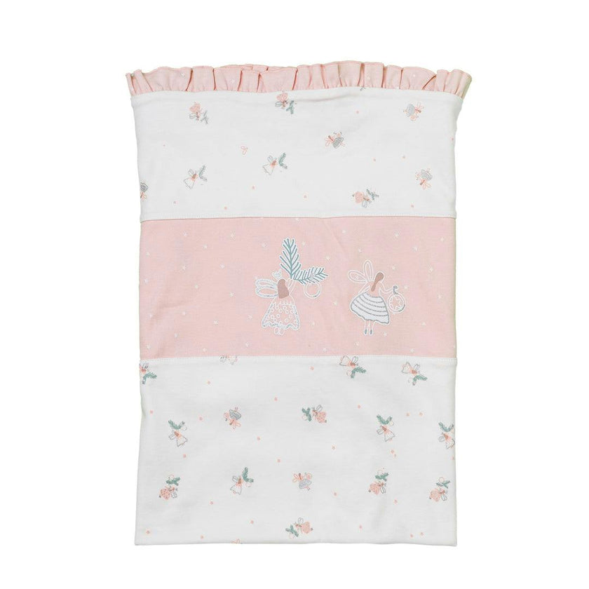 White & Pink Baby Blanket