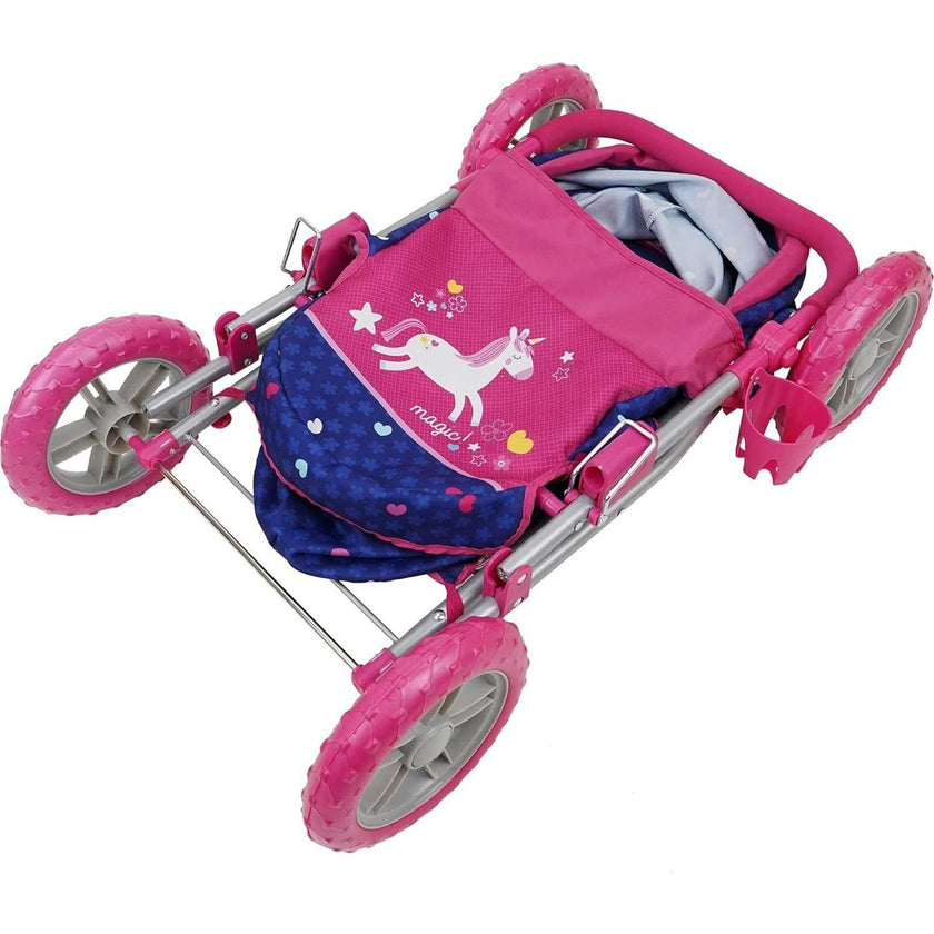 Doll Pram Doll Accessory w/ Removable Bassinet & Matching Bag