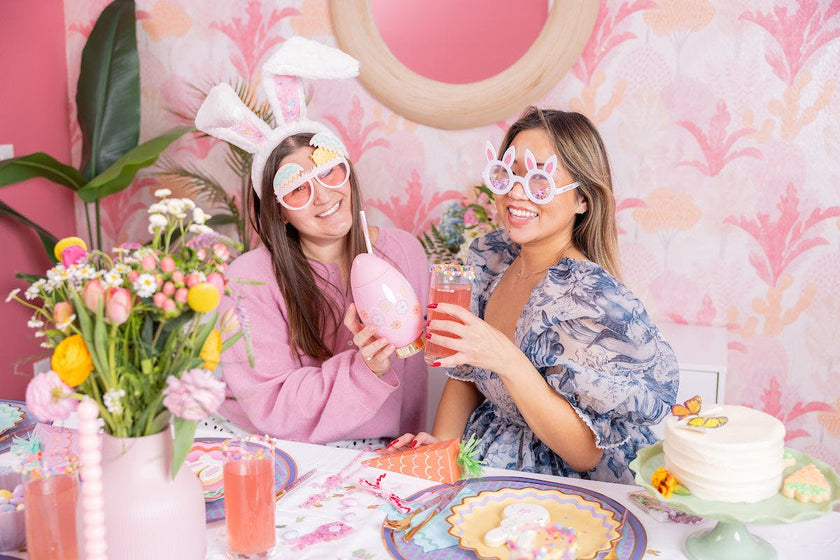 Packed Party Peek-a-Boo Chick Novelty Glasses - Pink Frames with Glitter Chick and Pastel Egg Details, Pink Lenses, and Peep This Gold Text, 5.9x3.5 Inch