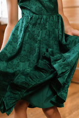 Teen Amira Dress in Emerald Satin