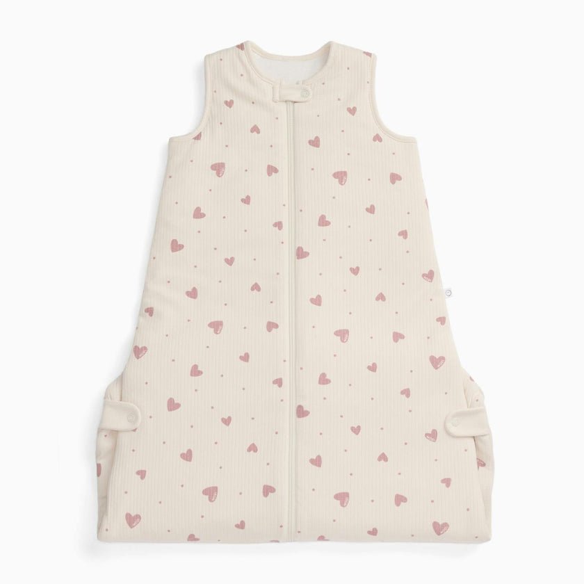 Hearts Ribbed Front Opening Sleep Sack 1.5 TOG