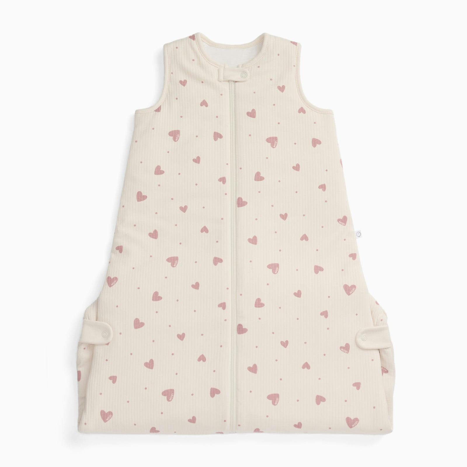 Hearts Ribbed Front Opening Sleep Sack 1.5 TOG