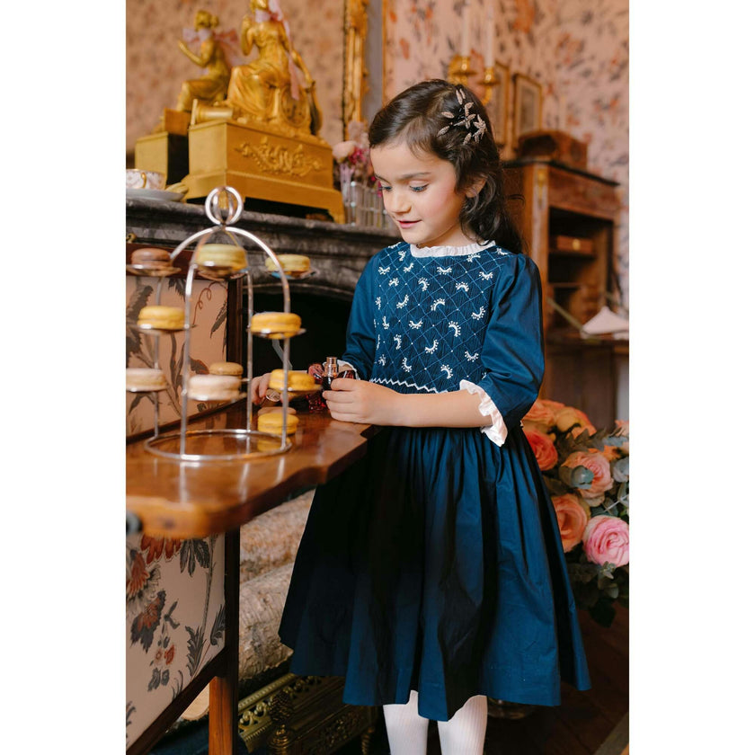 Luna Red Long Sleeve Smocked Dress