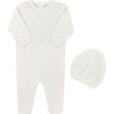 Lux Pointelle Knit Romper w/Hat