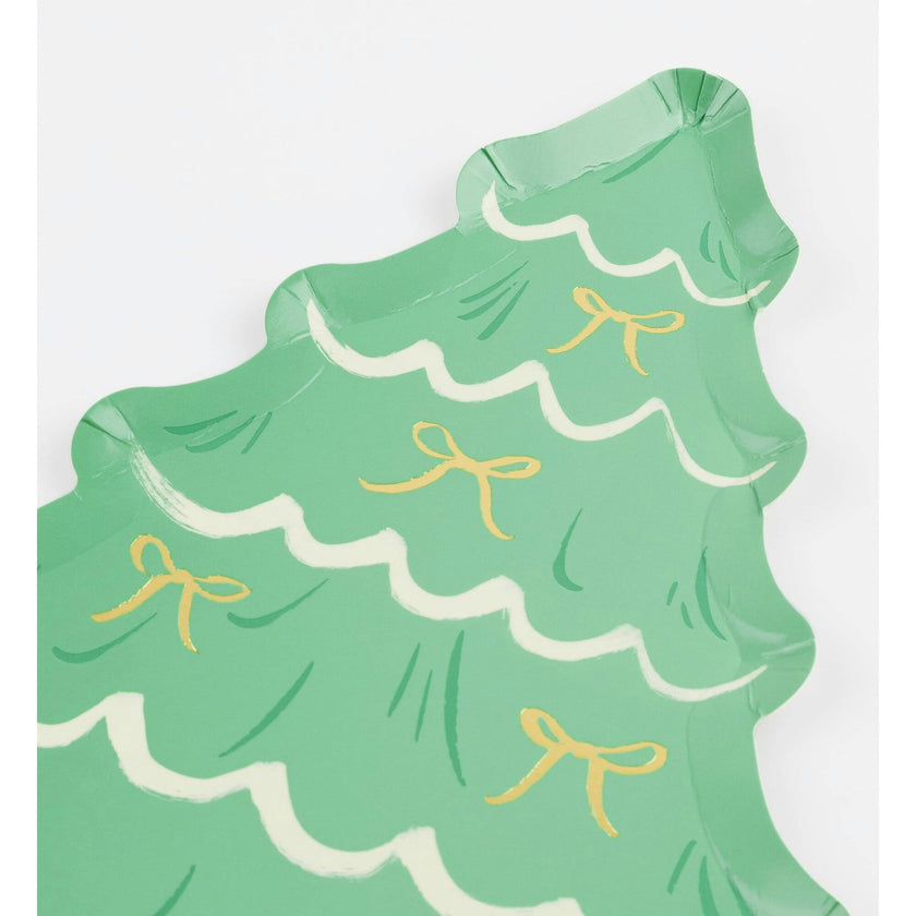 Christmas Tree With Bows Plates