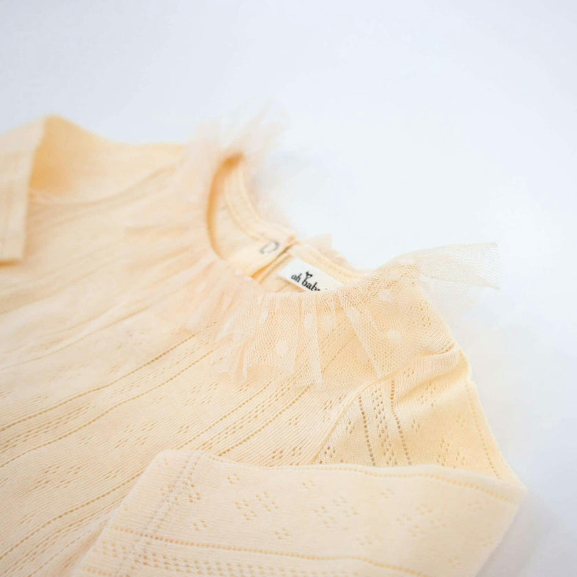 Pointelle Dotted Mesh Collar Two Piece Set