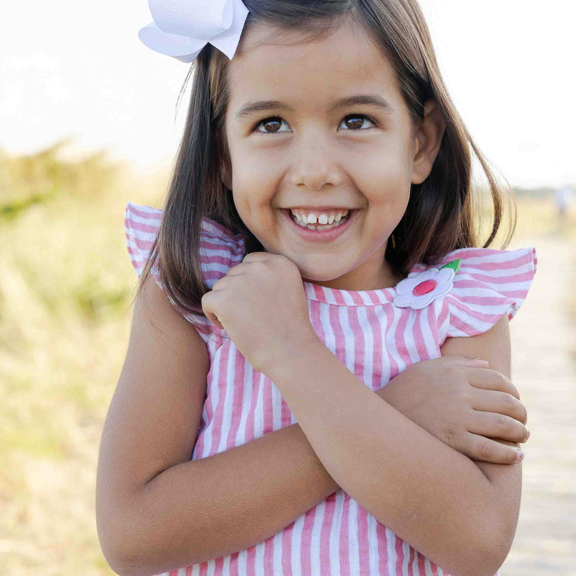 Stripe Gauze Top And Shorts