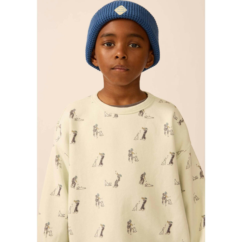 Organic Waffle Knit Beanie in Blue Note