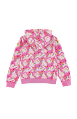 Soft Fleece Zip-up Hoodie, Dancing Unicorn