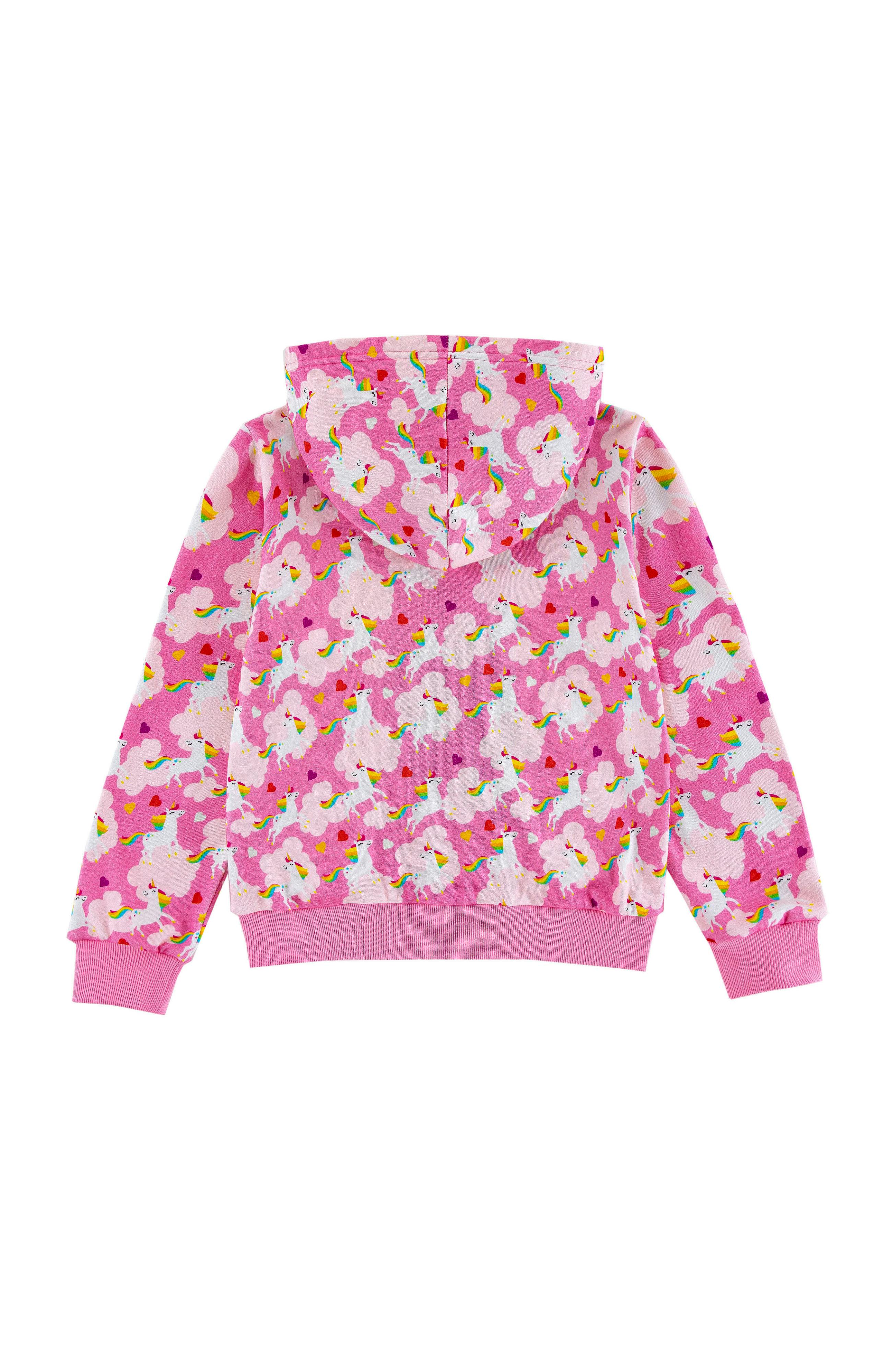 Soft Fleece Zip-up Hoodie, Dancing Unicorn