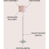Aria 63" Crystal/Metal LED Floor Lamp