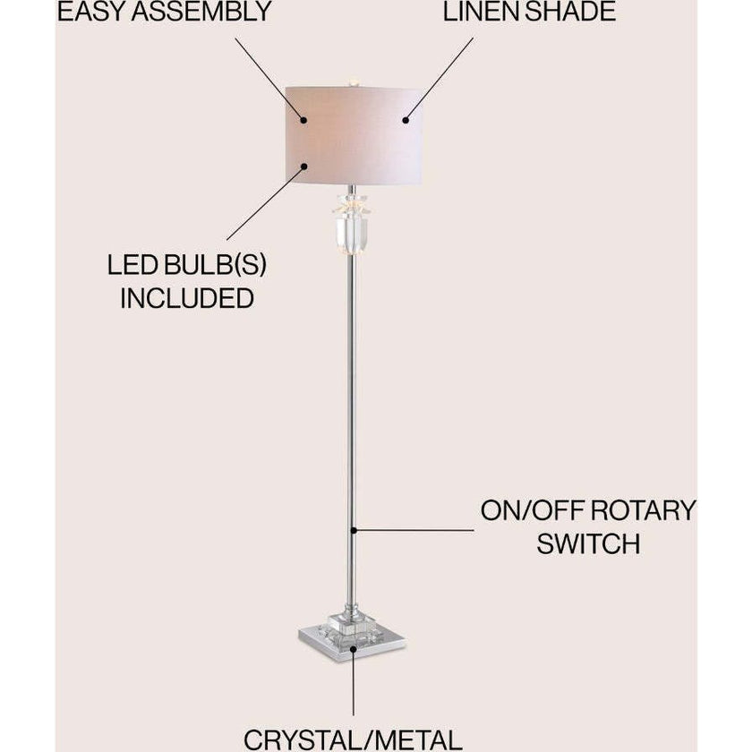 Aria 63" Crystal/Metal LED Floor Lamp