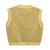 Yellow Multicolor Knit Vest