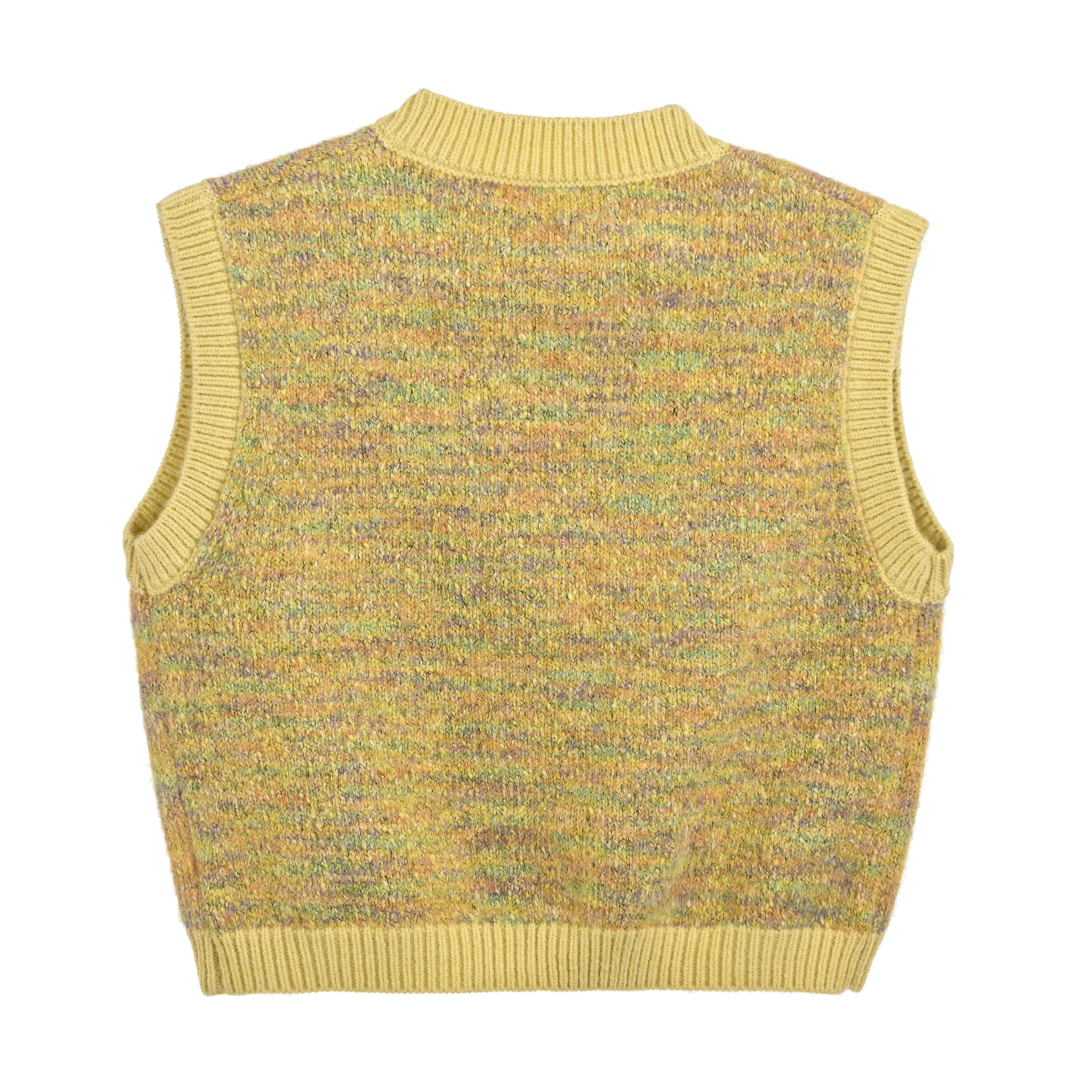 Yellow Multicolor Knit Vest