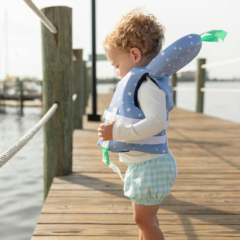 Swim Shorties in Harbour Breeze Gingham