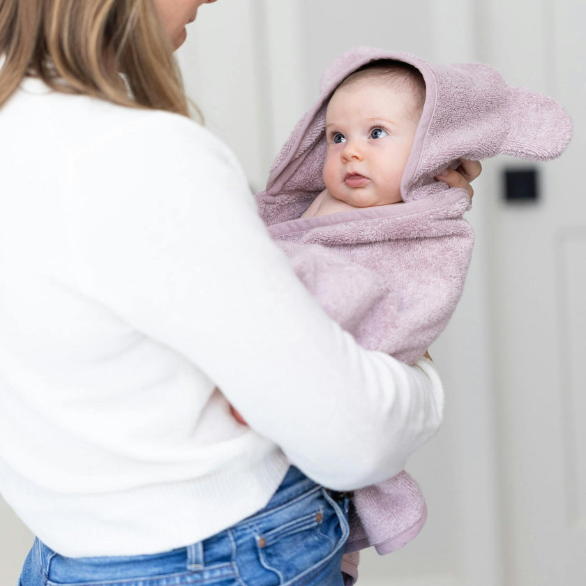 Hooded Towel + Wash Mitt Set Orchid