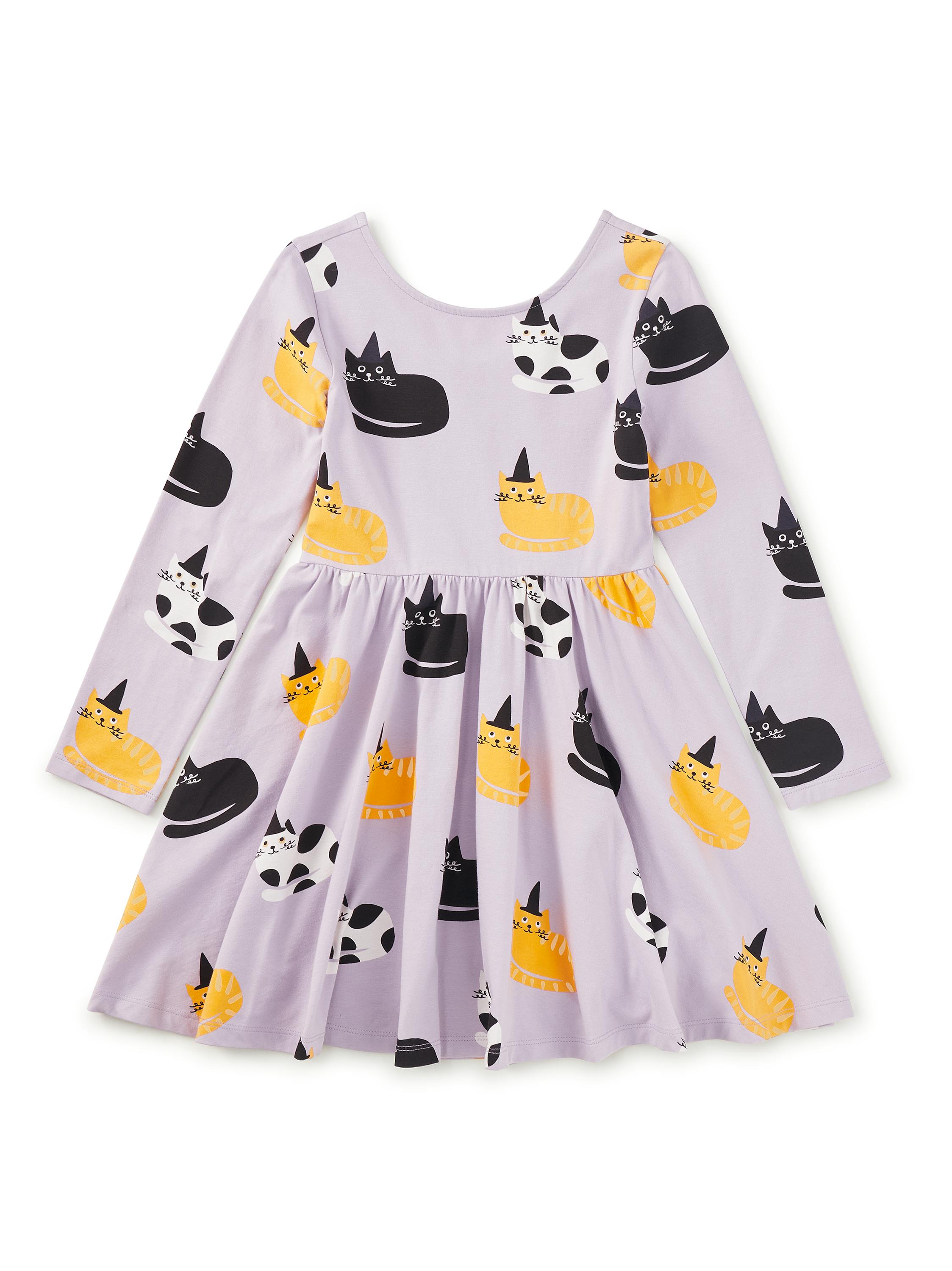 Printed Ballet Dress, Cats in Hats