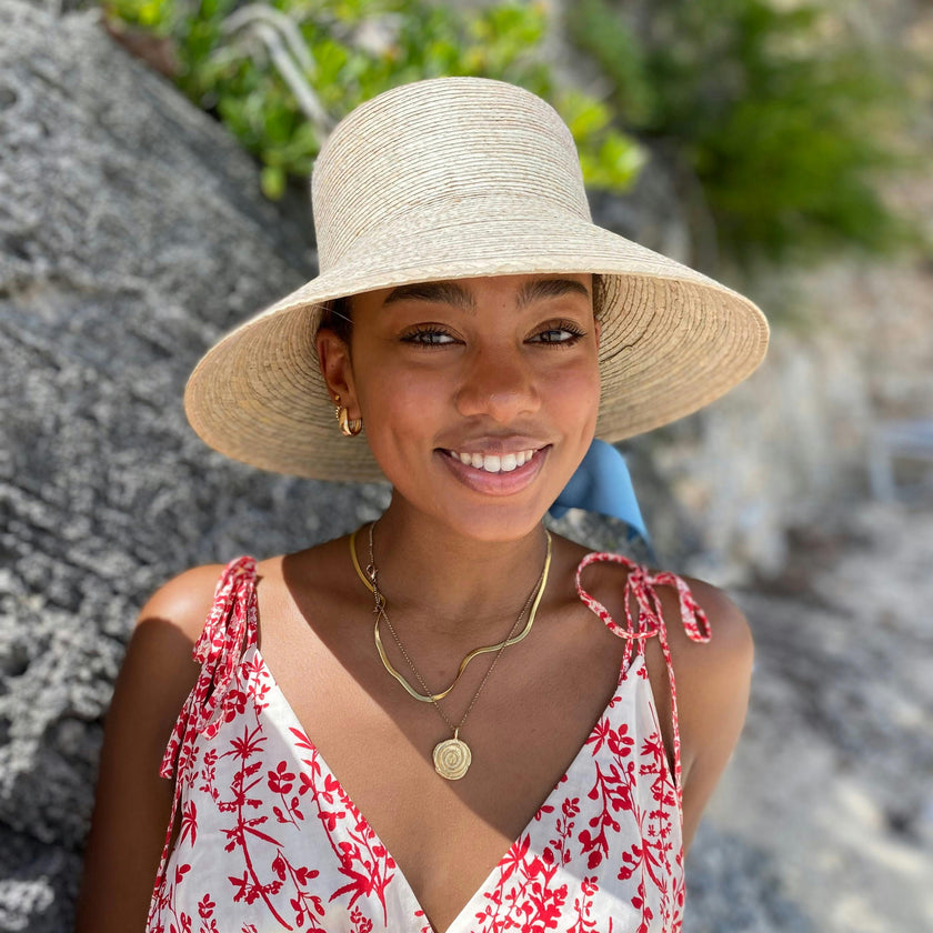 Clematis Bucket Hat (PreOrder Shipping June 15th) - French Blue Wide & Short Grosgrain Ribbon