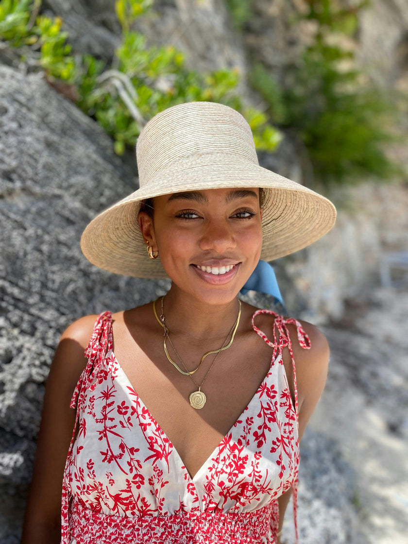Clematis Bucket Hat (PreOrder Shipping June 15th) - Antique Eyelet Scallop Lace Short Ribbon