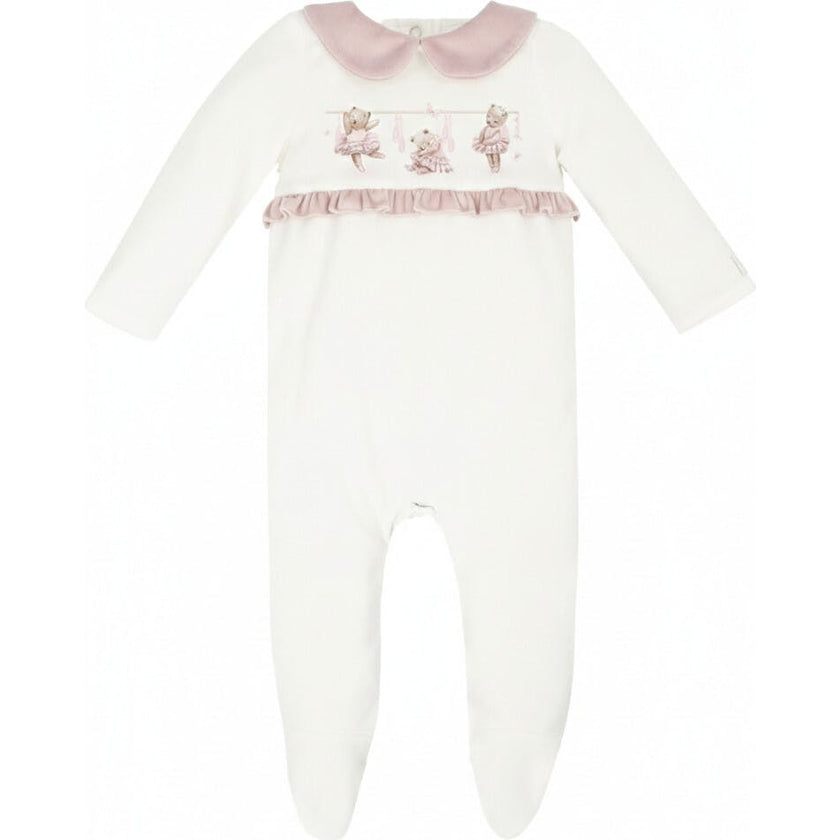 Charlene Ballerina Bear Velour Footie