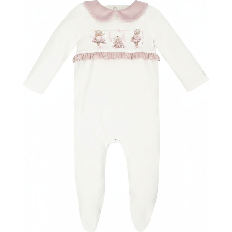 Charlene Ballerina Bear Velour Footie