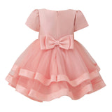 Pink Suttona Satin Bow Dress