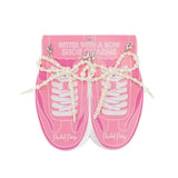 Packed Party Better with a Bow White Pearl Shoe Charms - Faux Pearl-Studded Bow Shoe Charms with Lobster Clips for Sneakers, 2.75x3.3 Inch