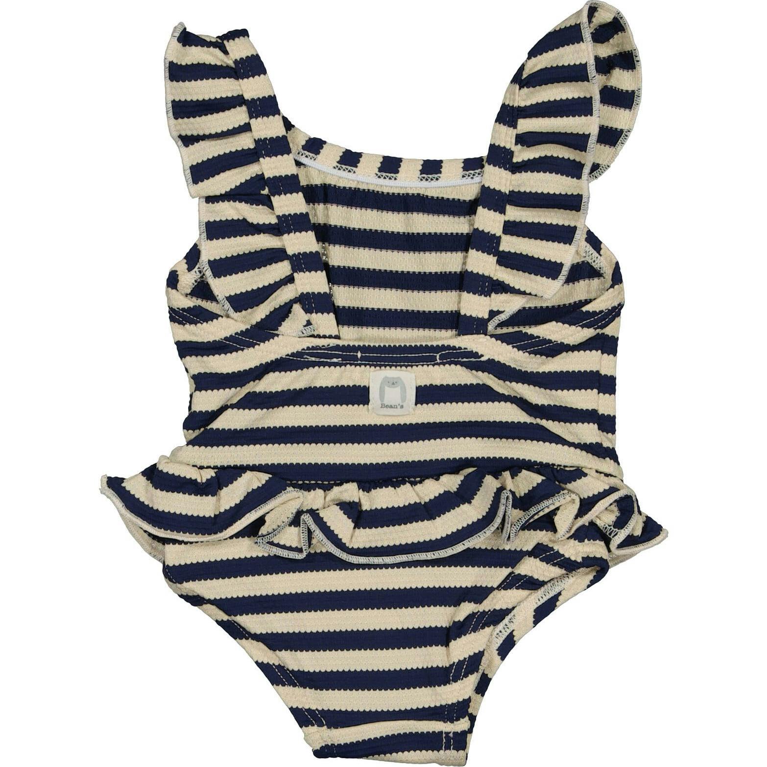 Striped Ruffled Waist Swimsuit