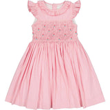 Tulip Pink Gingham Frilled Cap Sleeve Smocked Dress