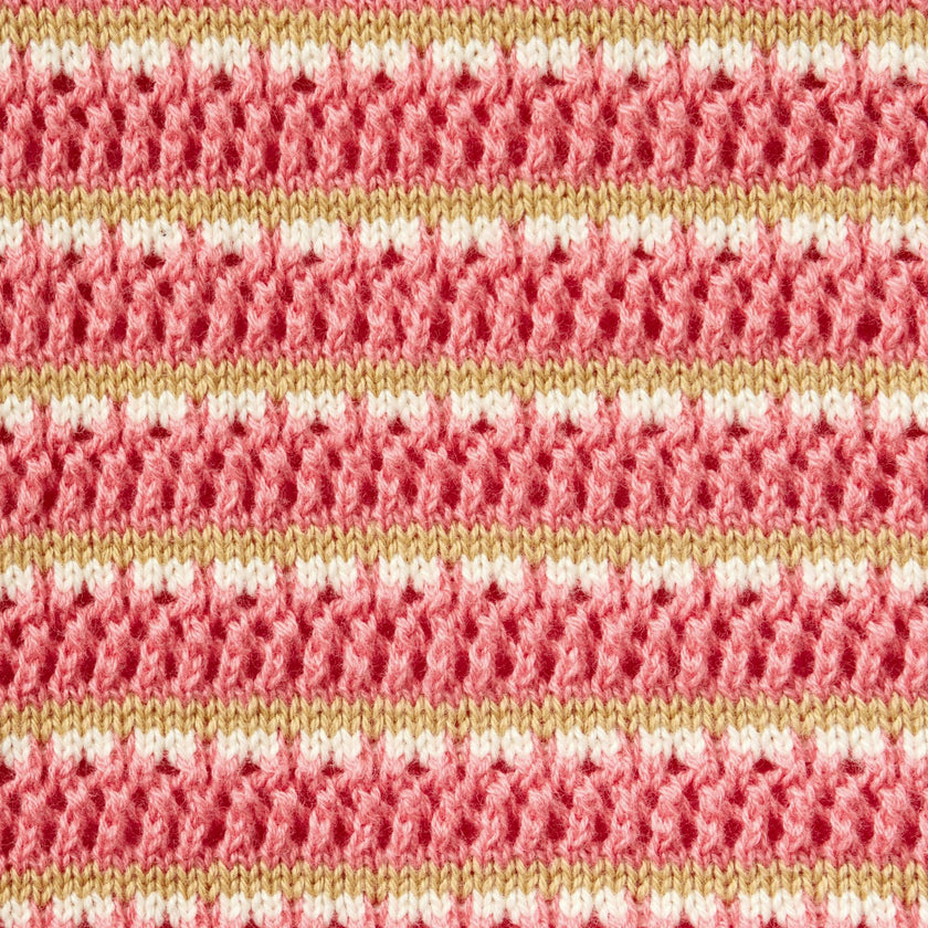Striped Ruffle Sweater Short, Pink