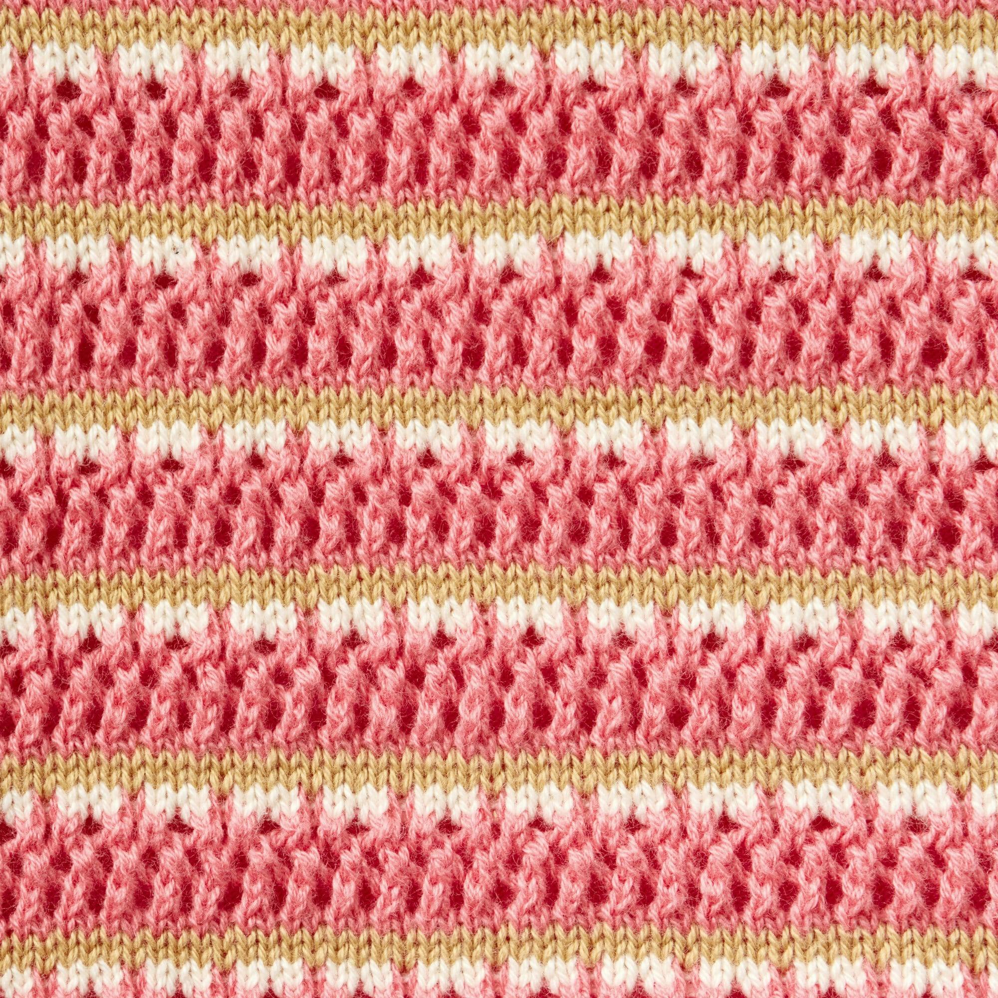 Striped Ruffle Sweater Short, Pink