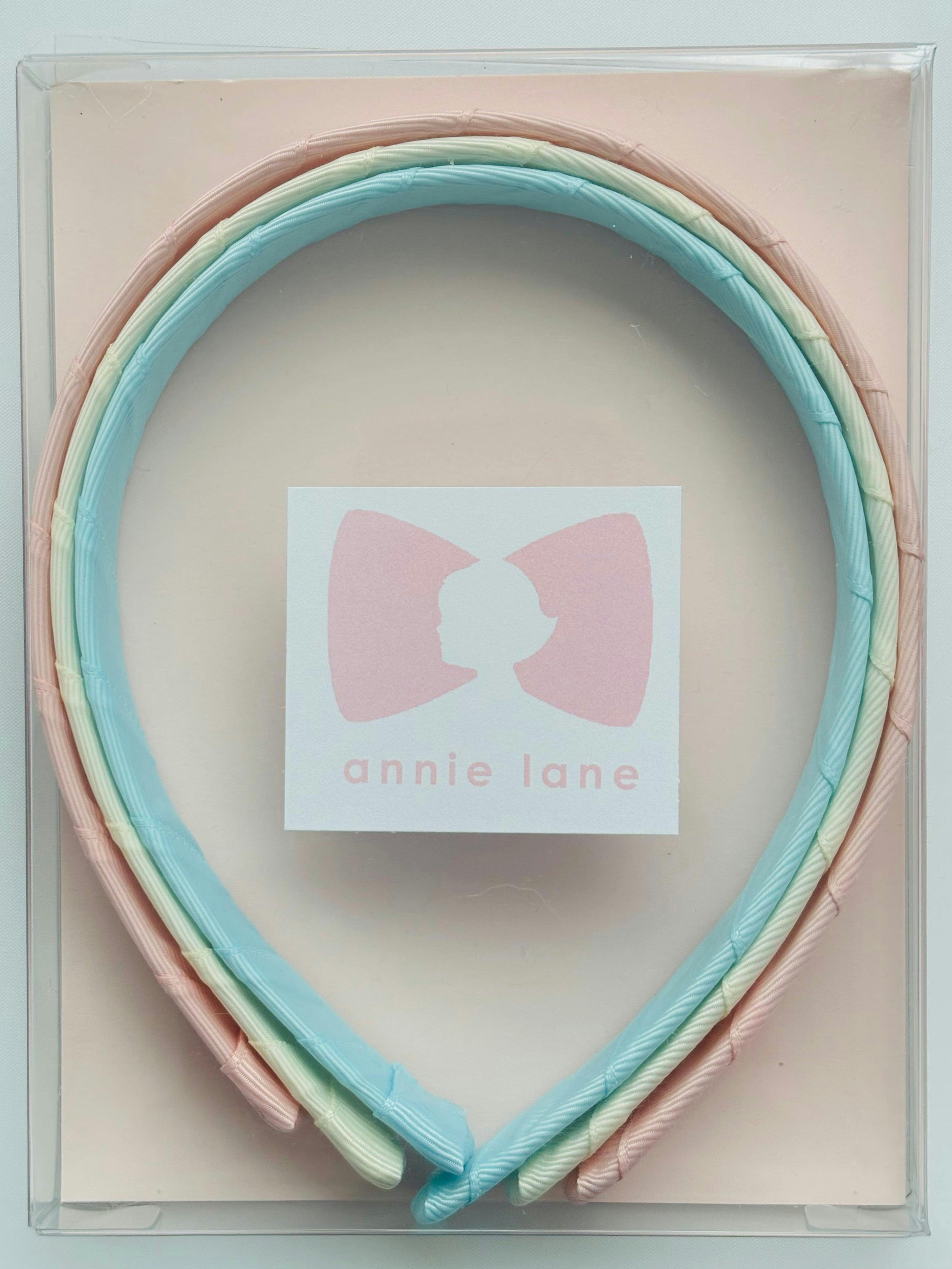 Set of three headbands - pink blush, antique white and light blue