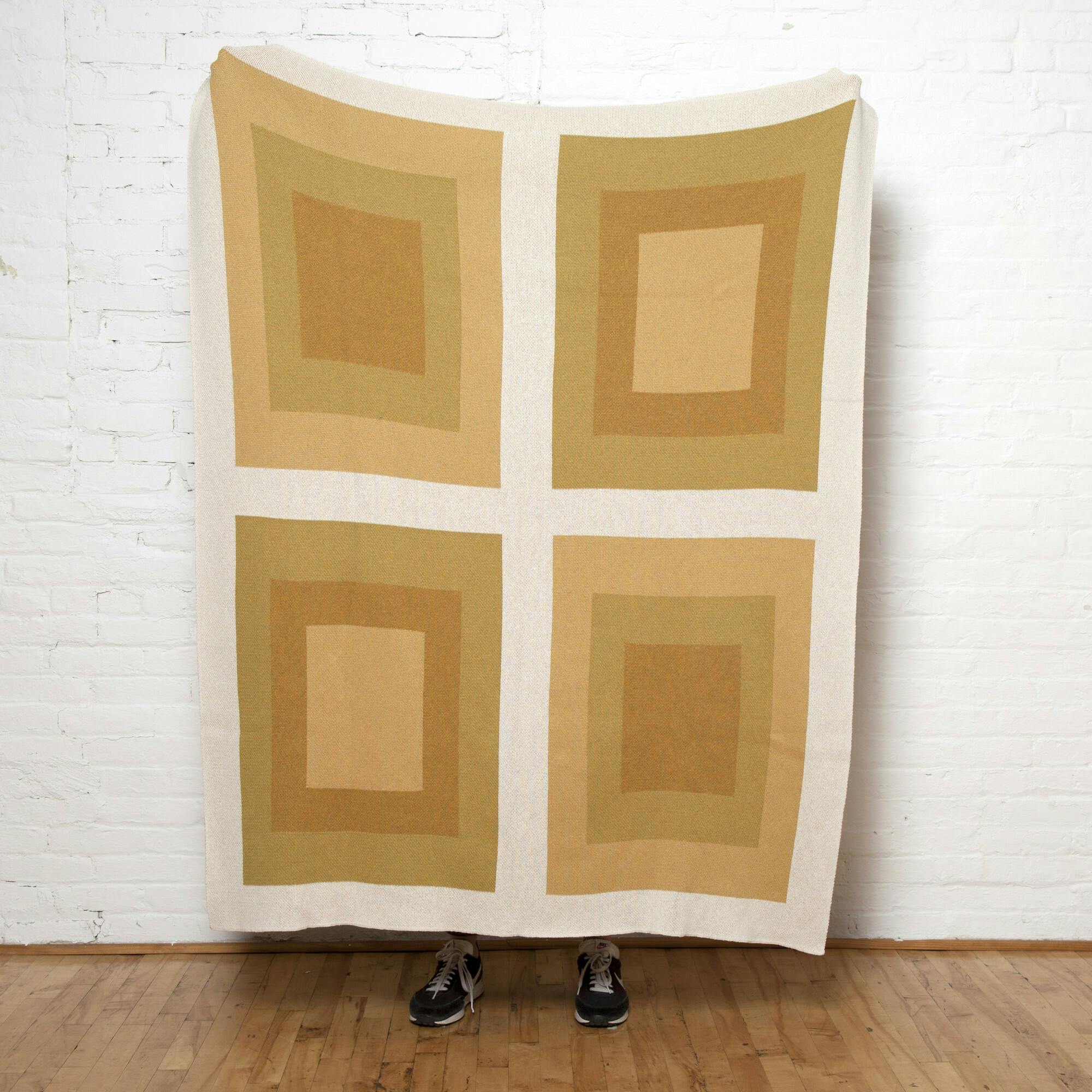 Cotton Sustainable Knit Geometric Throw Blanket - Bauhaus