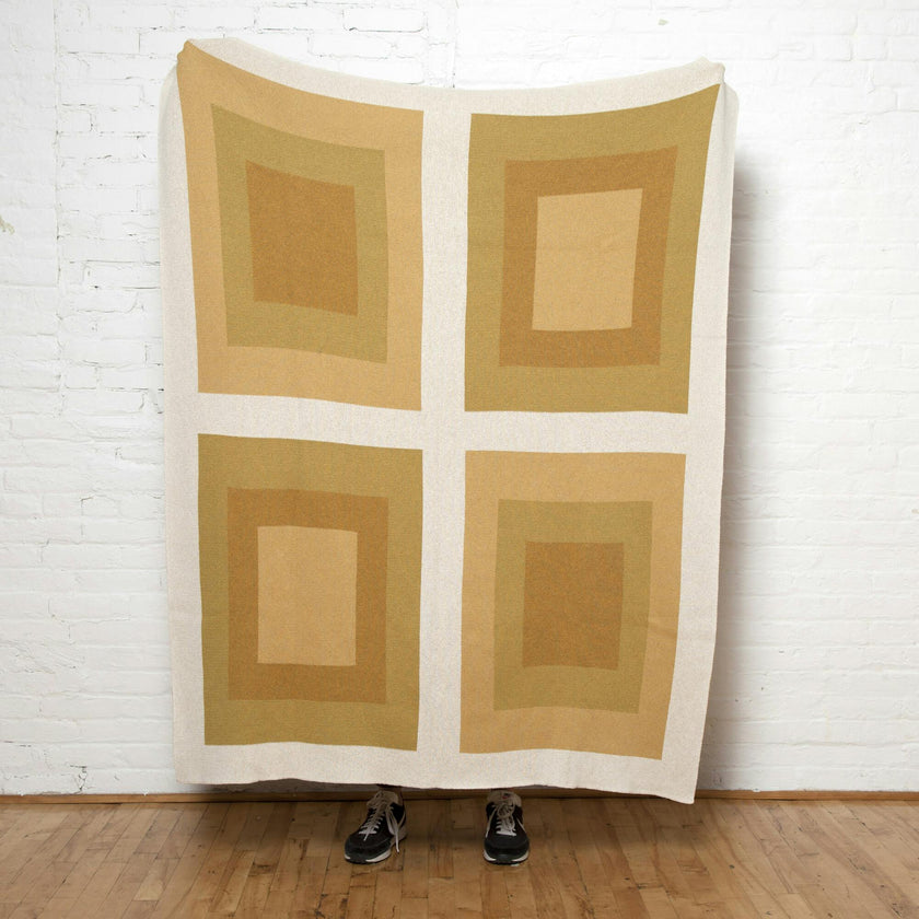Cotton Sustainable Knit Geometric Throw Blanket - Bauhaus