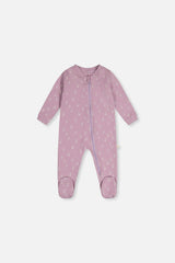 Baby Organic Cotton One Piece Pajama Purple Floral Print