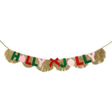 Holly Jolly Gold Fringe Banner (Reusable Holiday Garland)