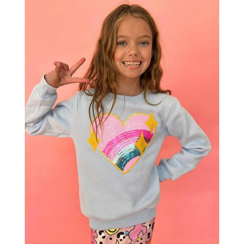 Rainbow Sparkle Heart Sweatshirt