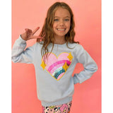 Rainbow Sparkle Heart Sweatshirt
