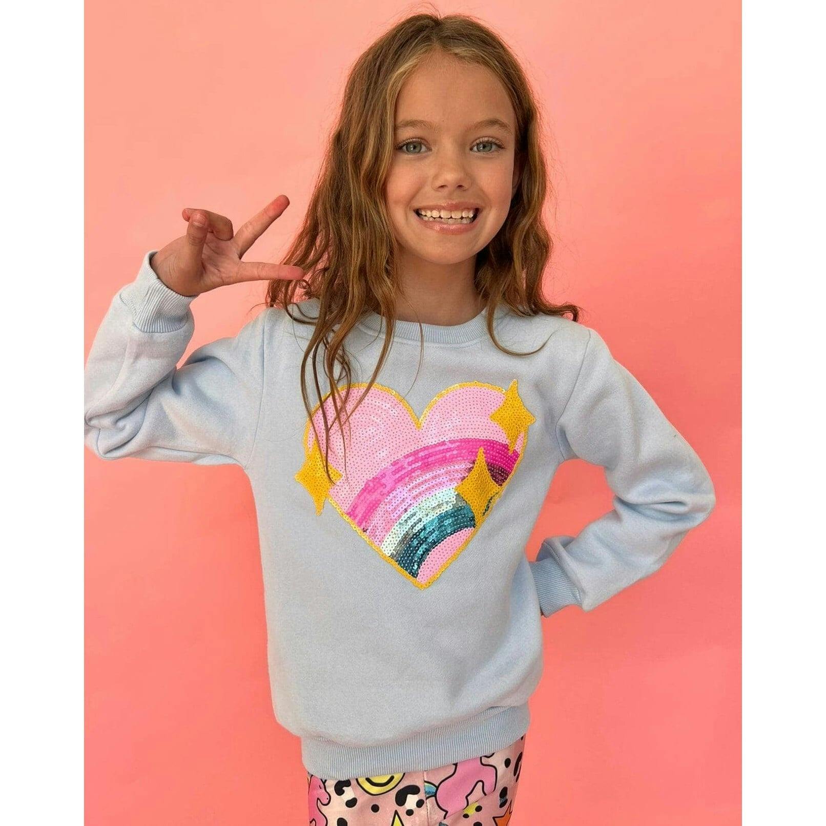 Rainbow Sparkle Heart Sweatshirt