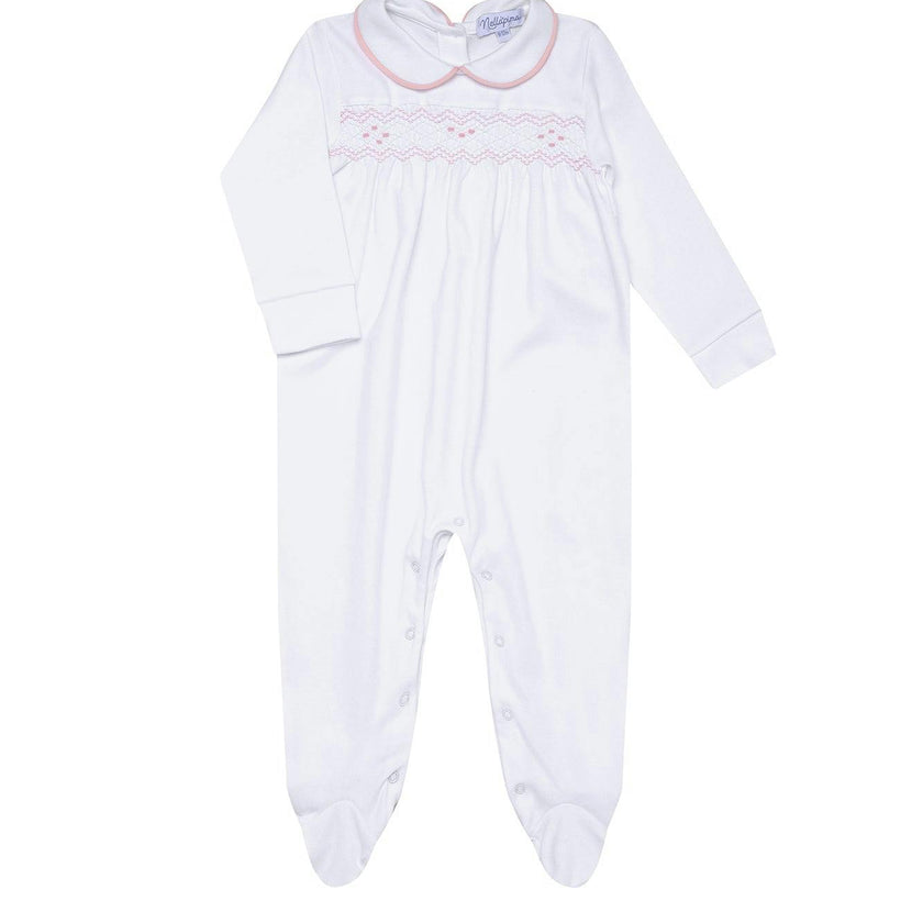 Nella Long Sleeve Smocked Footie