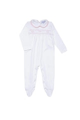 Nella Long Sleeve Smocked Footie