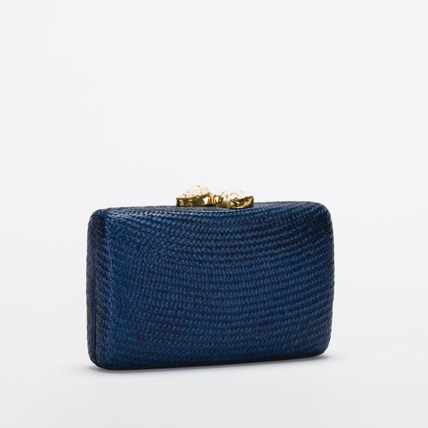 Women's Jen Straw White Stone Clutch Bag